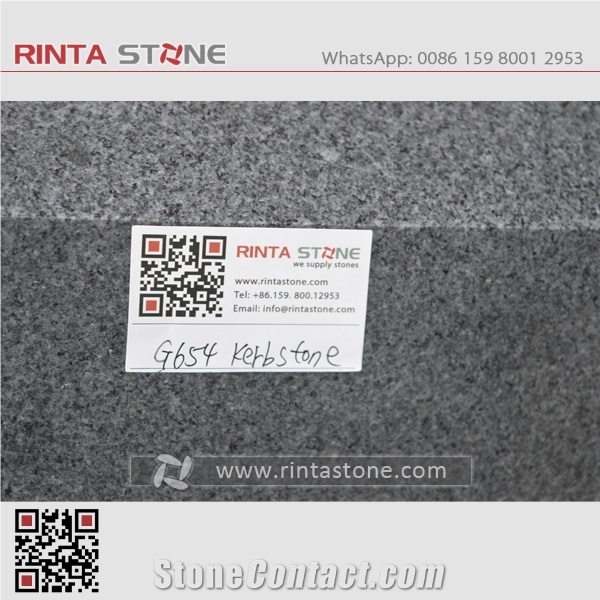 G654 Impala Black China Natural Cheap Dark Grey Granite Polished Flamed Sesame Gray Kerbstone Kerbs Road Side Curb Stone Curbstone