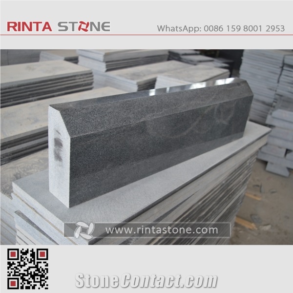 G654 Padang Black China Natural Cheap Dark Grey Granite Polished Flamed Sesame Gray Kerbstone Kerbs Road Side Curb Stone Curbstone