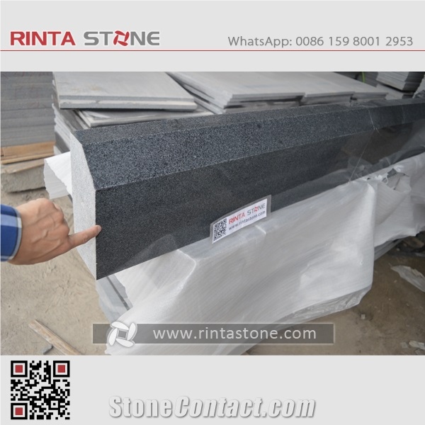 G654 Padang Black China Natural Cheap Dark Grey Granite Polished Flamed Sesame Gray Kerbstone Kerbs Road Side Curb Stone Curbstone