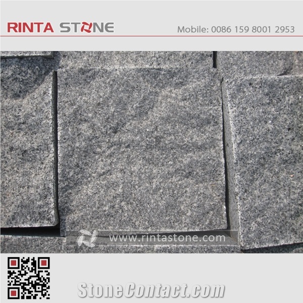 G654 Sesame Black China Natural Cheap Dark Grey Granite Building Material Mushroom Split Face Wall Stone