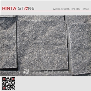 G654 Sesame Black China Natural Cheap Dark Grey Granite Building Material Mushroom Split Face Wall Stone