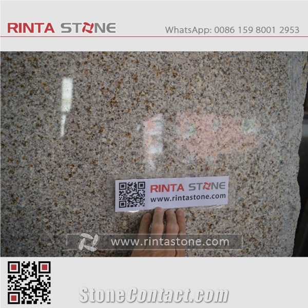 G682 China Natural Cheap Rust Yellow Granite Gold Garnert Stone Customized Countertop Solid Surface Pre-Fabricated Kitchen Top