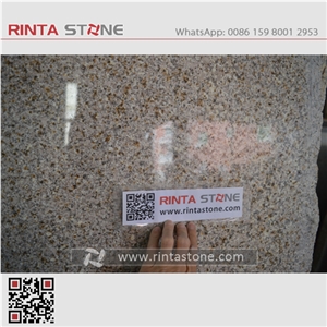 G682 China Natural Cheap Rust Yellow Granite Gold Garnert Stone Customized Countertop Solid Surface Pre-Fabricated Kitchen Top