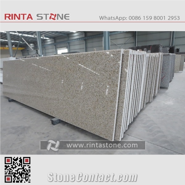 G682 China Natural Cheap Rust Yellow Granite Shandong Rusty Beige Stone Customized Countertop Solid Surface Pre-Fabricated Vanity Top