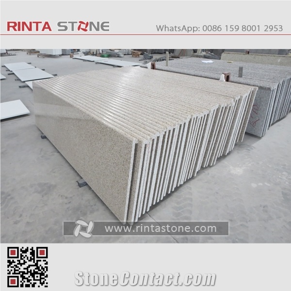 G682 China Natural Cheap Rust Yellow Granite Shandong Rusty Beige Stone Customized Countertop Solid Surface Pre-Fabricated Vanity Top