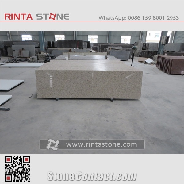 G682 China Natural Cheap Rust Yellow Granite Shandong Rusty Beige Stone Customized Countertop Solid Surface Pre-Fabricated Vanity Top