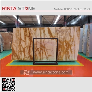 Golden Siena Yellow Gold Marble Slabs Tiles for Hotel Floor Covering Wall Cladding Tv Backgroud