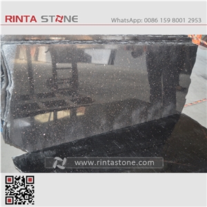 India Black Gold Star Galaxy Granite Natural Spark Black Warangal Nero Stone Slab Wall Thin Tile for Countertop Vanity Top
