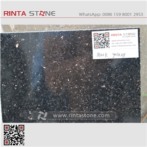 India Black Gold Star Galaxy Granite Natural Spark Black Warangal Nero Stone Slab Wall Thin Tile for Countertop Vanity Top