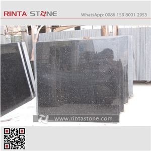 India Black Gold Star Galaxy Granite Natural Spark Black Warangal Nero Stone Slab Wall Thin Tile for Countertop Vanity Top