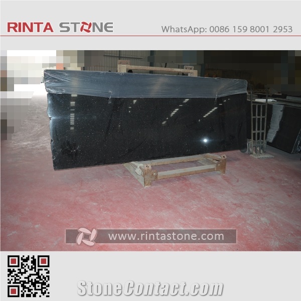 India Black Gold Star Galaxy Granite Natural Spark Black Warangal Nero Stone Slab Wall Thin Tile for Countertop Vanity Top