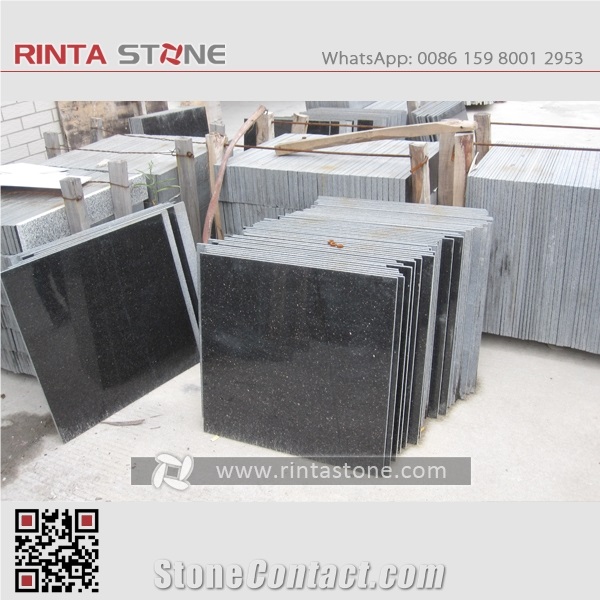 India Black Gold Star Galaxy Granite Natural Spark Black Warangal Nero Stone Slab Wall Thin Tile for Countertop Vanity Top