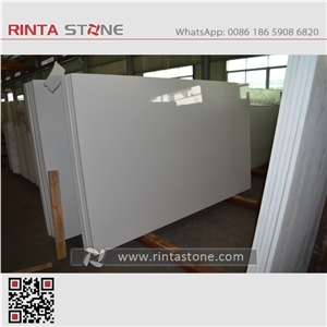 Nano Crystallized White Glass Stone Pure White Artificial Marble Big Slab Tile Countertop Panel Kitchen Island Top