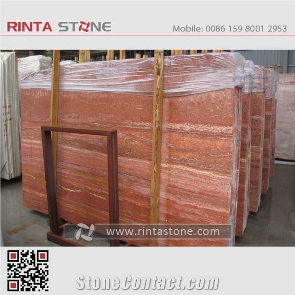 Red Travertine Rojo Caoba Alhambra Persian Iran Travertino Pink Romano Soraya Arizona Persiano Kutahya Slabs Tiles Azarshahr Roso