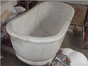 Carrara White Bath Tubs,Bianco Carrara C Bathtubs,Hotel Oval White Marble Bathtub,Polished Statuarietto White Marble Bathtub