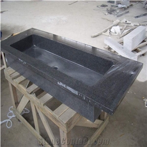 G654 Rectangle Basins,Dark Grey Granite Vessel Sinks,Grey Granite Bathroom Sinks,Farm Sinks,Natural Stone Wash Basins