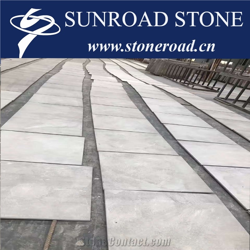 Wooden White Cross Cut / Light Grey & Cream Limestone Slabs &Tiles