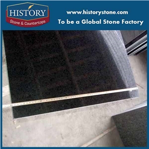 China Own Factory Natural Stone G684 Black Basalt,, Black Pearl Granite Kitchen Countertop,Polishing Bathroom Countertops, Vanity Tops, Cut-To-Size, Fuding Black Granite Kitchen Countertops