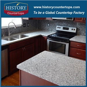 G640 Sardinian White Granite Countertop,Natural Stone Grantie Kitchen Countertop,Dongshi Bai Kitchen Desk Top,Kitchen Worktop,White Granite Countertop