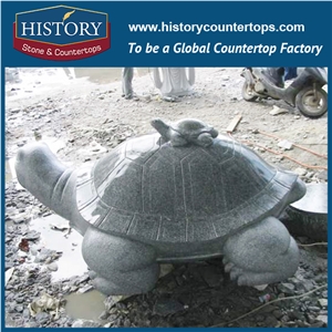 Historystone Black Granite Animal Sculptures in Garden Export in Time and High Quality