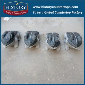 Historystone Black Granite Animal Sculptures in Garden Export in Time and High Quality