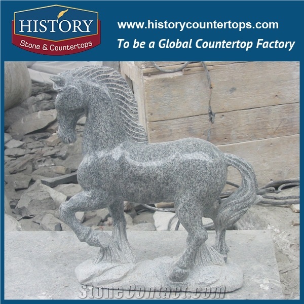 Historystone Black Granite Animal Sculptures in Garden Export in Time and High Quality