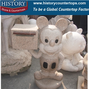 Historystone Cute Animal Landscape Sculptures in Garden Natural Granite