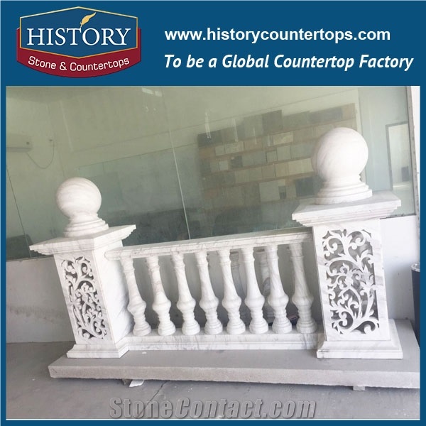 Historystone Marble with Roman/Sculptured Flower Columns and Specail Column Tops