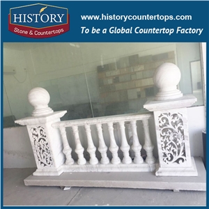 Historystone Marble with Roman/Sculptured Flower Columns and Specail Column Tops