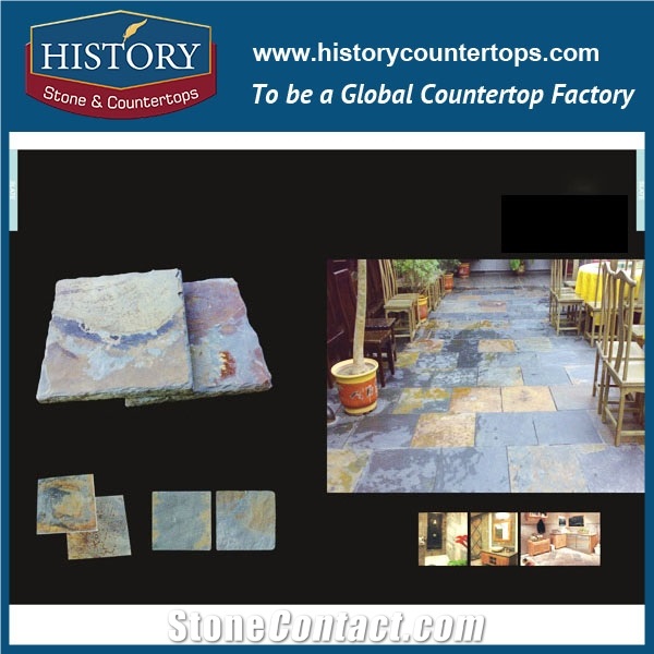 Historystone Rust Slate Wall/Floor Tiles is Natural Stone Flooring French Pattern