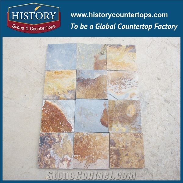 Historystone Rust Slate Wall/Floor Tiles is Natural Stone Flooring French Pattern