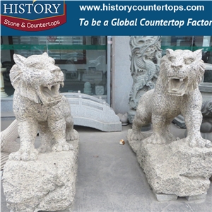 Historystone Strong Lion Animal Sculptures in Landscape Garden Western Statues