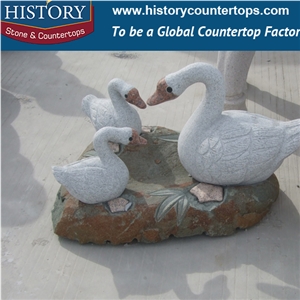 Historystone White Granite Stone Sculptures, Animal/Garden/Landscape Sculptures