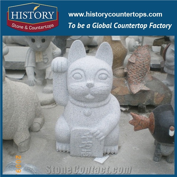 Natural Granite Stone Scu;Ptures with Spcial Customized Design for Home Decoration, Handcarved Animal Landscape Statues