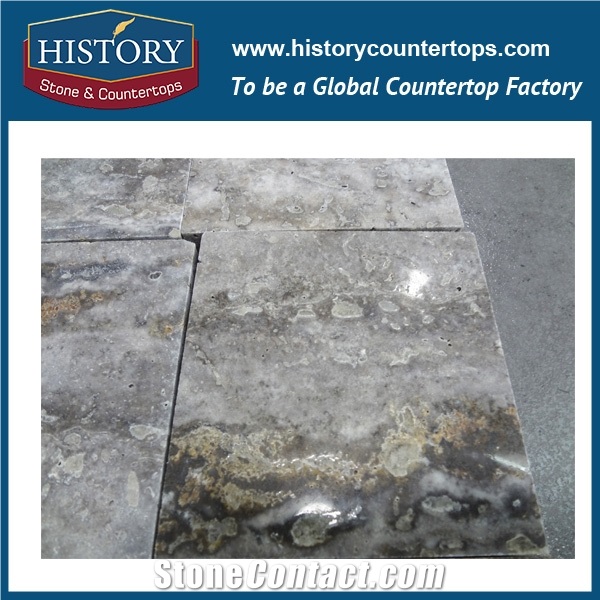 Silver Grey Travertine Slab and Tile