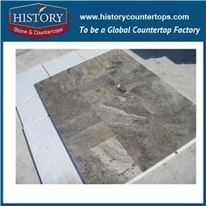 Silver Grey Travertine Slab and Tile