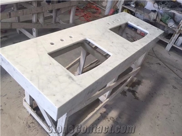 High Polshed Bianco Carrara White Countertops & Vanity Tops