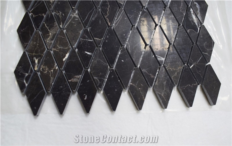 Irregular Shap Dark Emperador Mosaic Fish Scale Mosaic Tile for Floor Tile