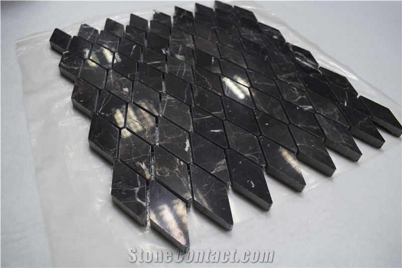 Irregular Shap Dark Emperador Mosaic Fish Scale Mosaic Tile for Floor Tile