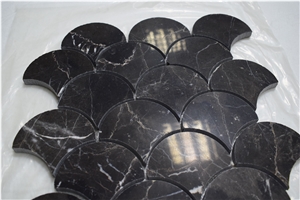 Irregular Shap Dark Emperador Mosaic Fish Scale Mosaic Tile for Floor Tile