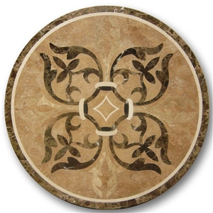 Waterjet Marble Pattern Beige Marble Waterjet Medallions for Lobby