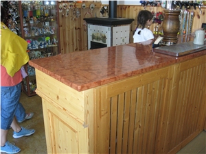 Rosso Asiago Marble Commercial Desk Top