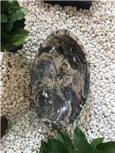 Iranian Green Marble Van Gogh Oval Washing Basins, Man-Made Vanity Sinks, Bathroom Sinks, Natural Stone Washbasins