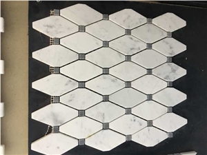 Polished Mosaics Mixed with Multicolor Marble,Type No. Bc-Mc1207,Can Be Made Of White and Black Marble,White and Grey Marble, Accept Customized Colors