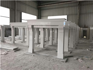 White Artificial Marble Fireplace Mantel