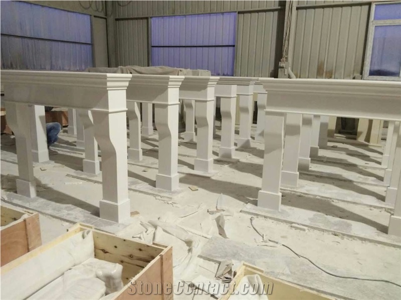 White Artificial Marble Fireplace Mantel