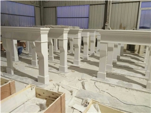 White Artificial Marble Fireplace Mantel