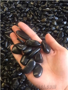 Cheap Price Natural River Stone High Polished Black Pebbles