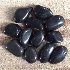Cheap Price Natural River Stone High Polished Black Pebbles