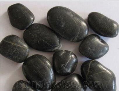 Cheap Price Natural River Stone High Polished Black Pebbles